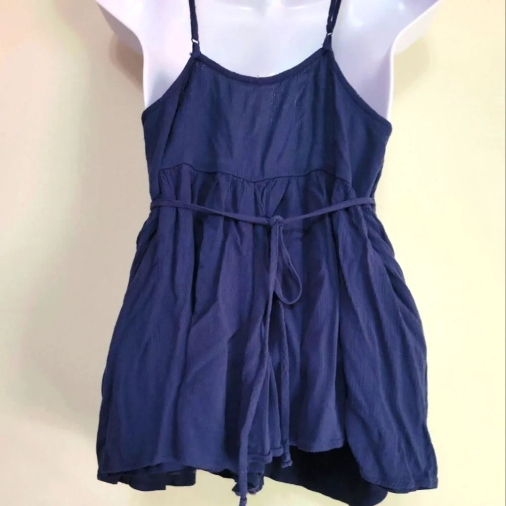 DONATED Coco + Jaimeson Navy Blue Floral Embroidered Romper DONATING 3/19 - Picture 2 of 10